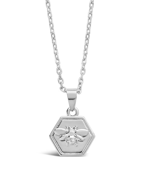 Hexagon Bee Pendant Necklace – Sterling Forever