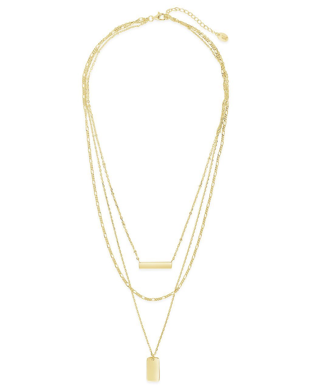 Sterling forever gold store initial bar necklace