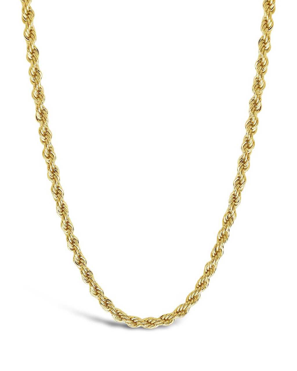 Rope Braided Twist Chain Necklace Sterling Forever Gold 