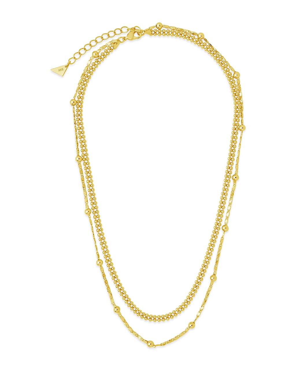 Layered Beaded Chain Necklace