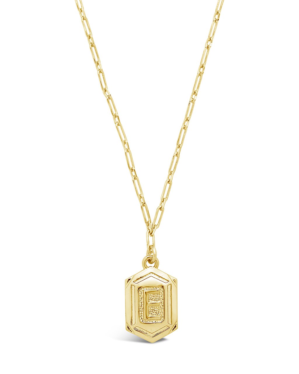 NUZON Gold Initial Letter Pendant Necklace 14K Gold Plated Cuban Link Chain  Toggle Clasp Hexagon Monogram Engraved A-Z Alphabet Necklaces Personalized