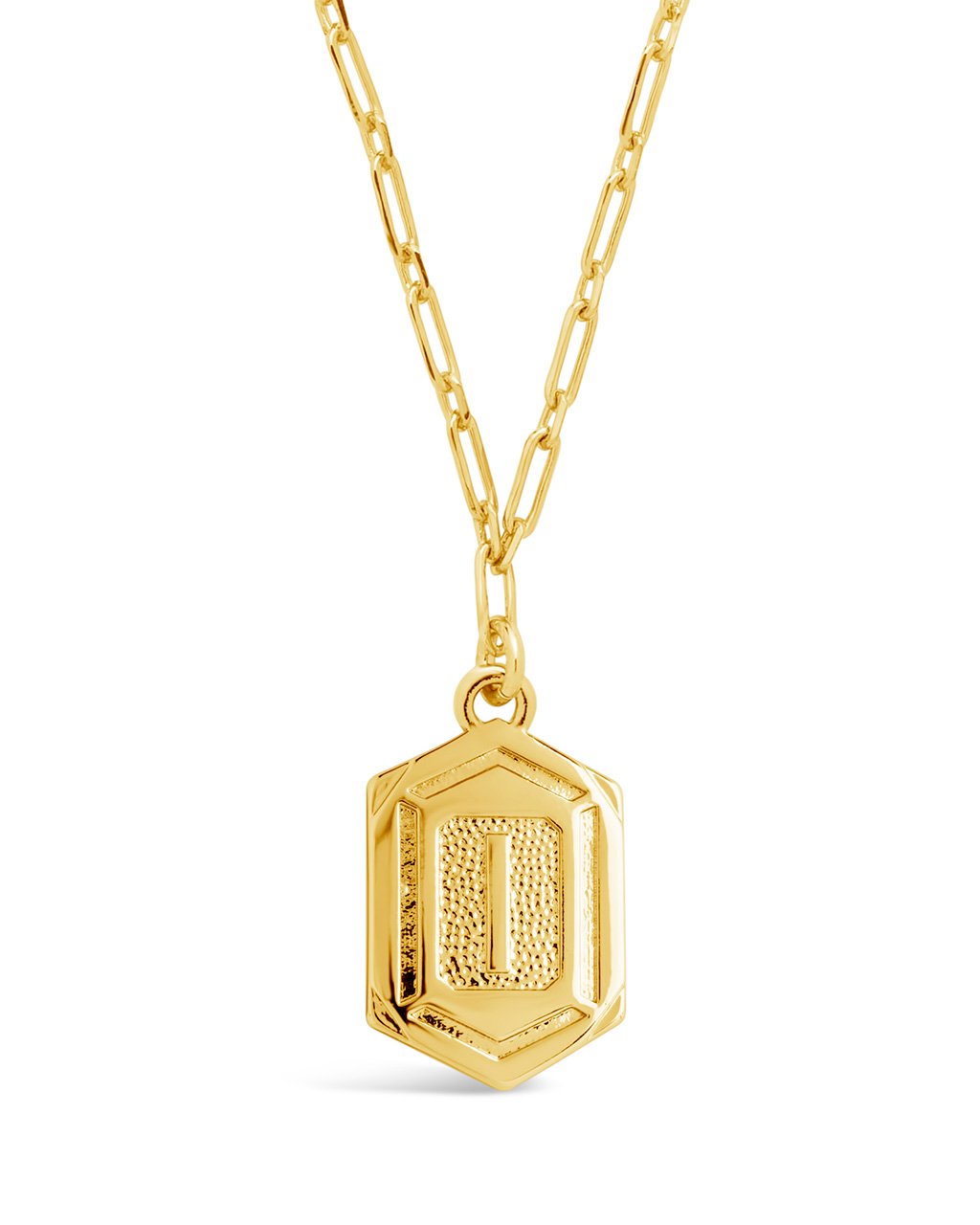 Gold hexagon shop initial necklace