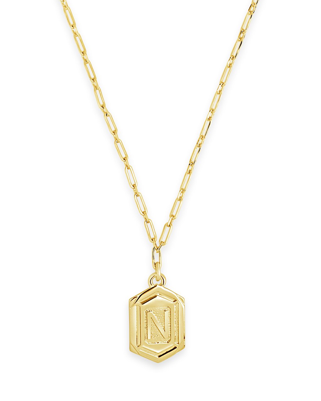 Gold hexagon on sale initial necklace