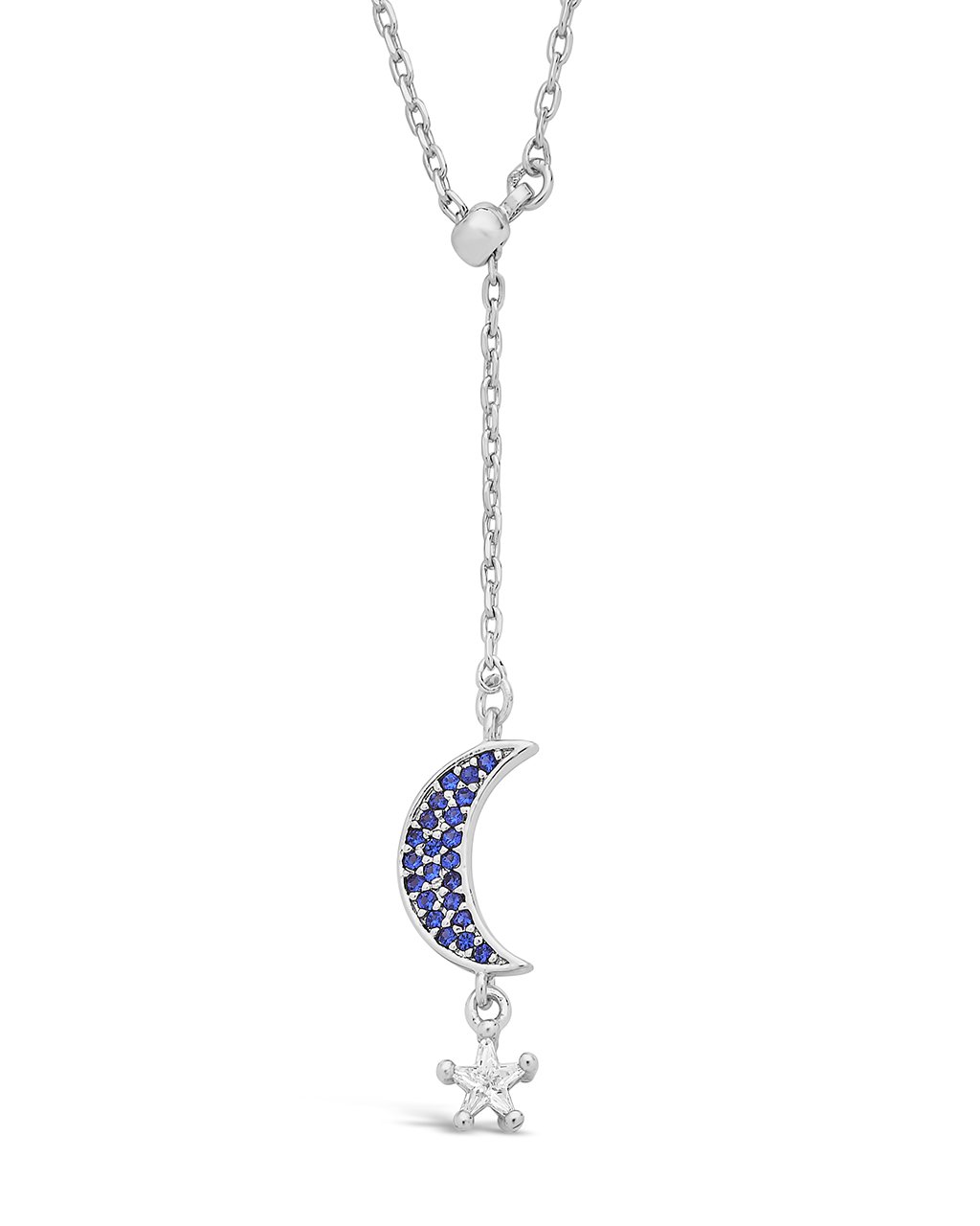 CZ Star & Moon Dangling Y Necklace