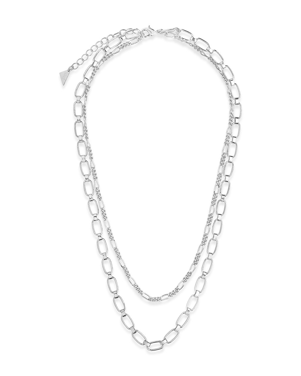 Figaro & Square Link Layered Chain Necklace