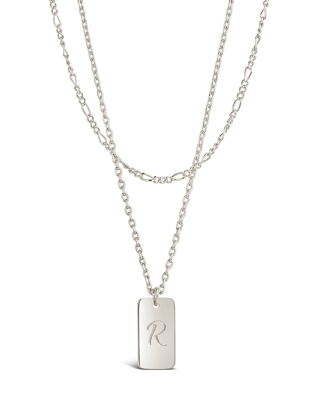 Dainty Initial Necklace Sterling Silver R