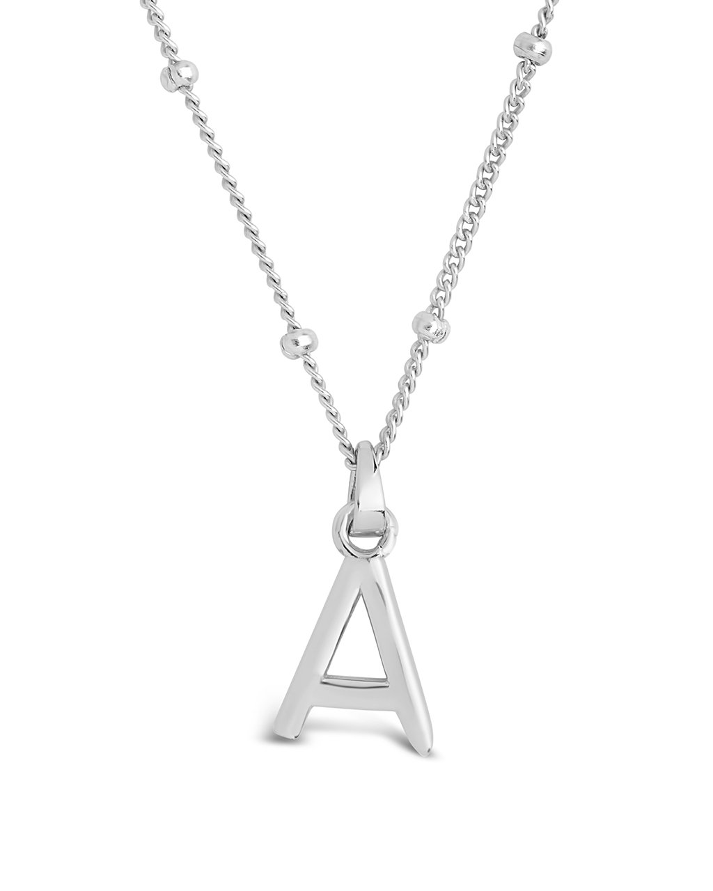 Initial Necklace Fine Silver Jewelry Bold Font Letter 