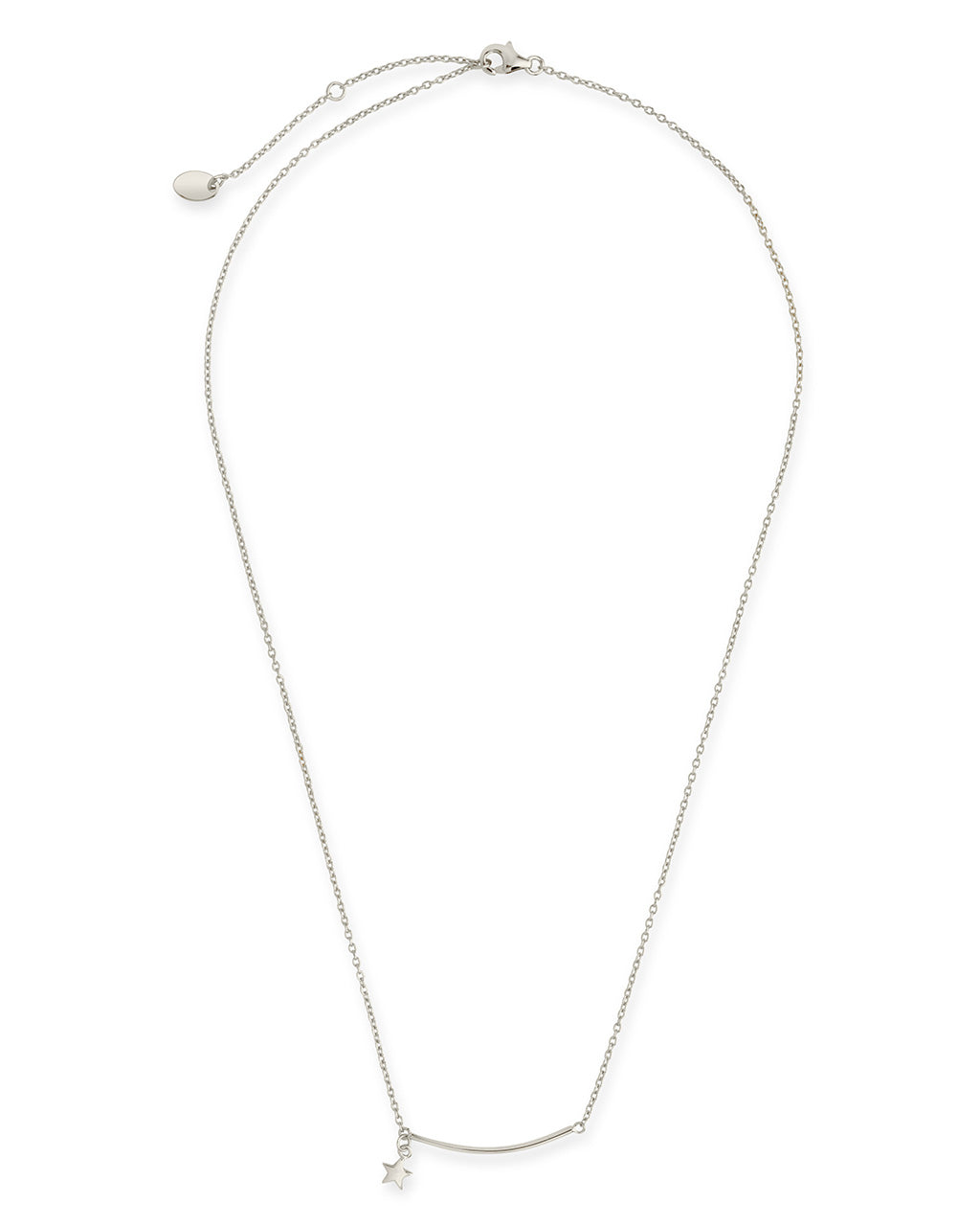 Sterling Silver Polished Bar & Star Drop Necklace – Sterling Forever