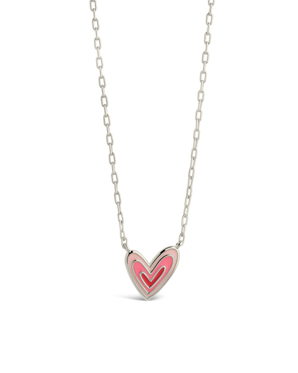 Pink Heart Necklace | Enamel Gold & Silver | Isara Designs