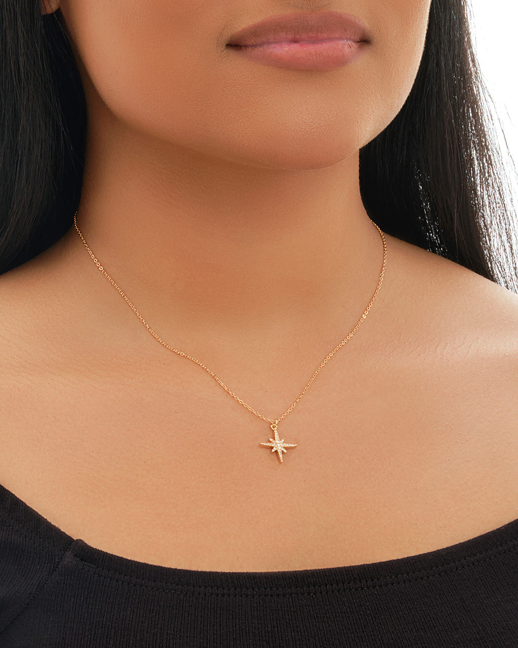 14K Rose Gold Double Drop Starburst Diamond Necklace – Cabochon Fine Jewelry