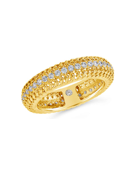 CZ Studded Dome Band Ring