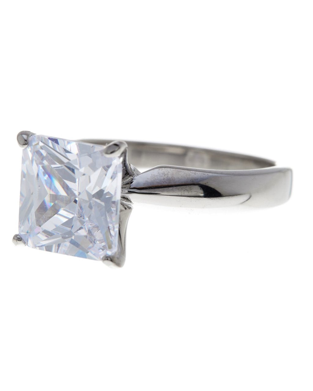 SHINE by Sterling Forever Sterling Silver Princess Cut CZ Solitaire Ring Ring SHINE by Sterling Forever Silver 5 