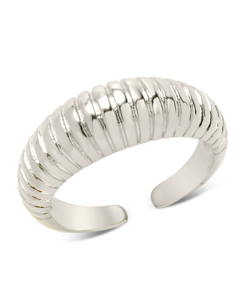 Silver Ribbed Mens Bracelet