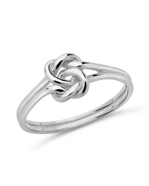 Sterling Forever Sterling Silver Thin Love Knot Ring - White - US 7