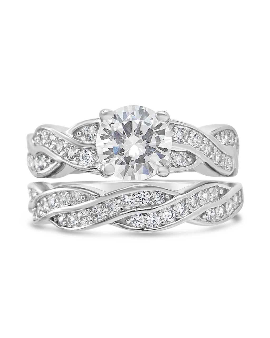 Cz bands hot sale sterling silver