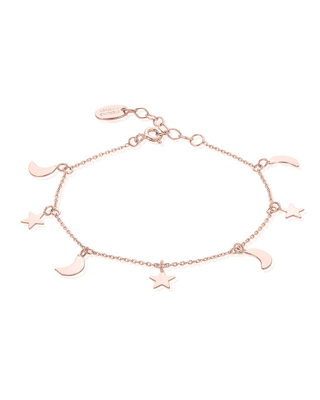 Sterling Silver Moon & Star Dainty Bracelet