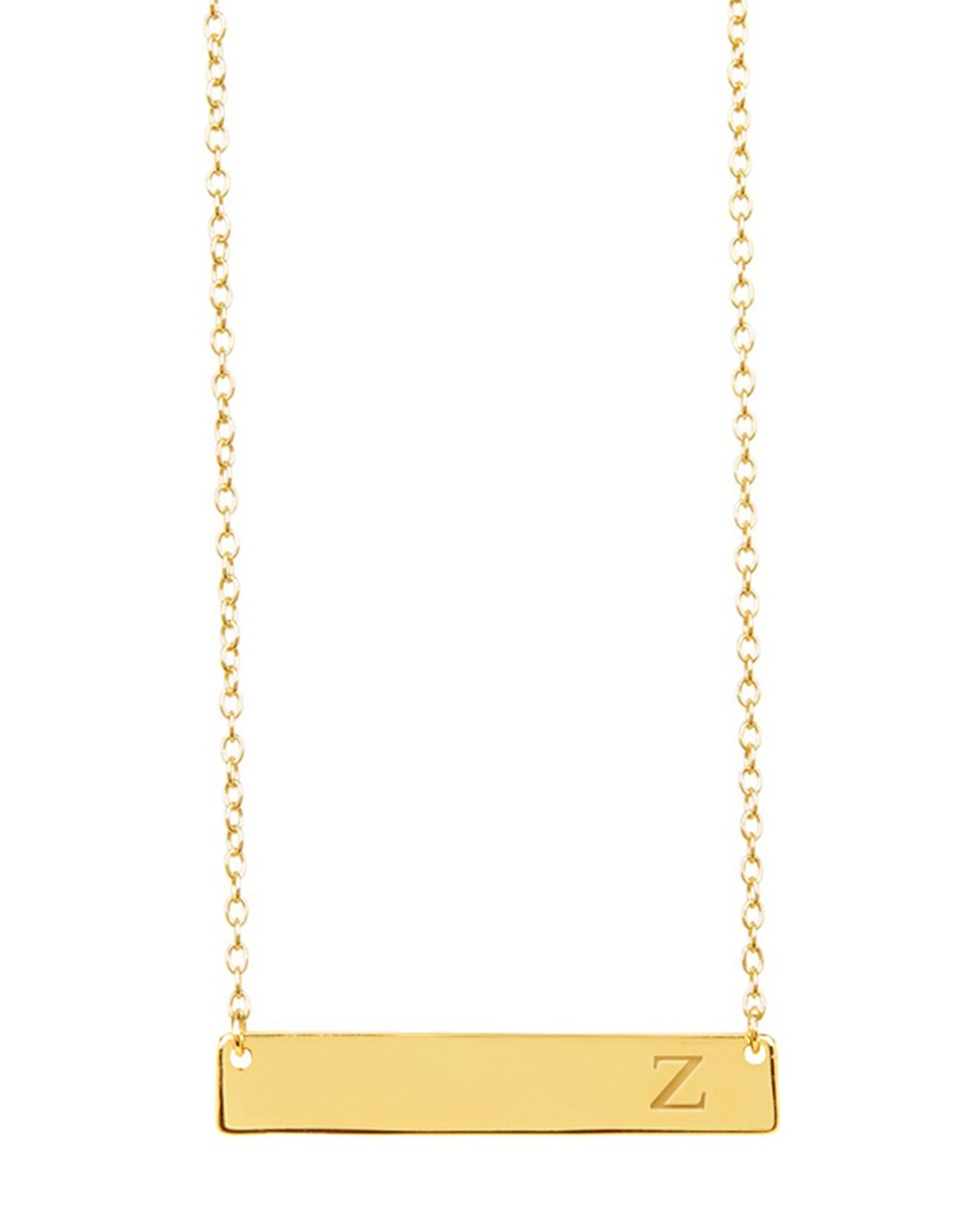 Sterling forever gold store initial bar necklace