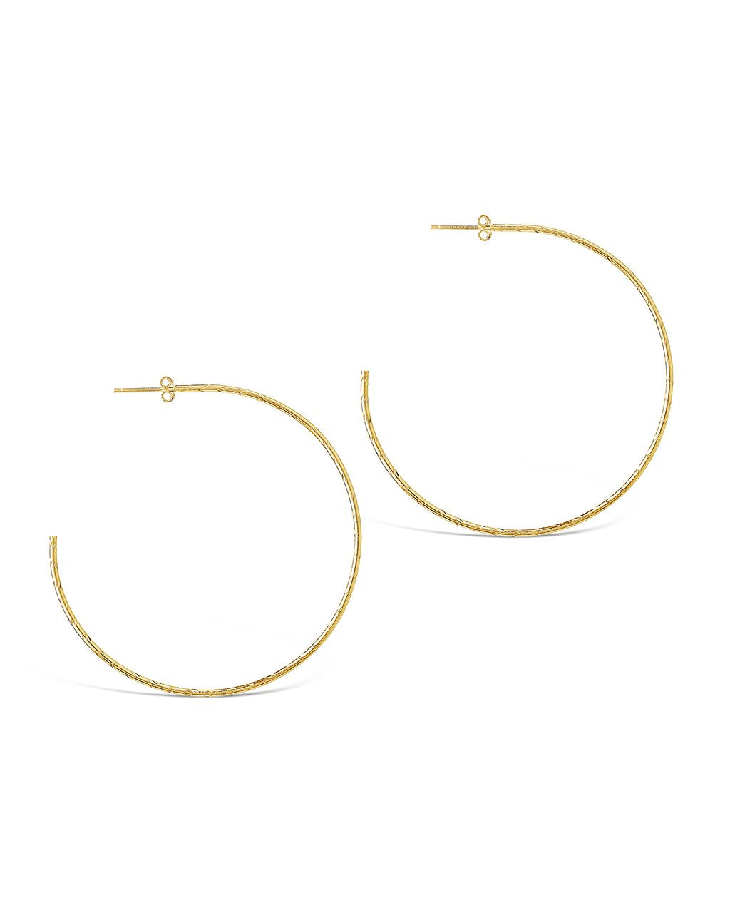 Sterling Forever Sterling Silver 0.75 Thin Tapered Hoops - Gold