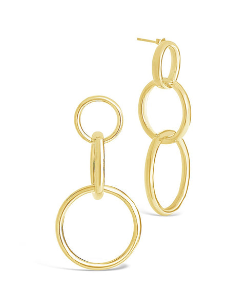 Long Coil Circle Link Earrings