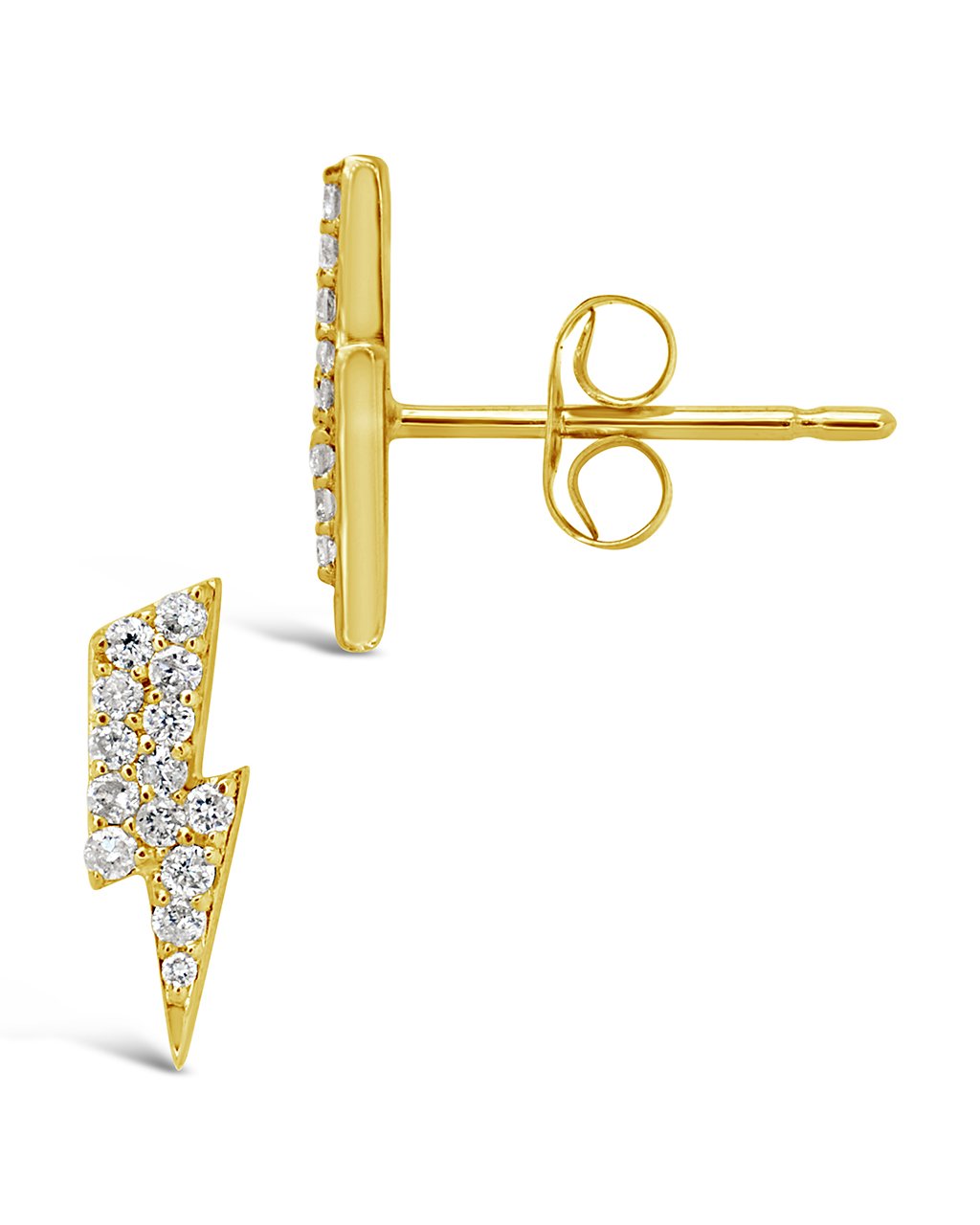 Diamond Mini Lightning Bolt Stud Earring — EF Collection®