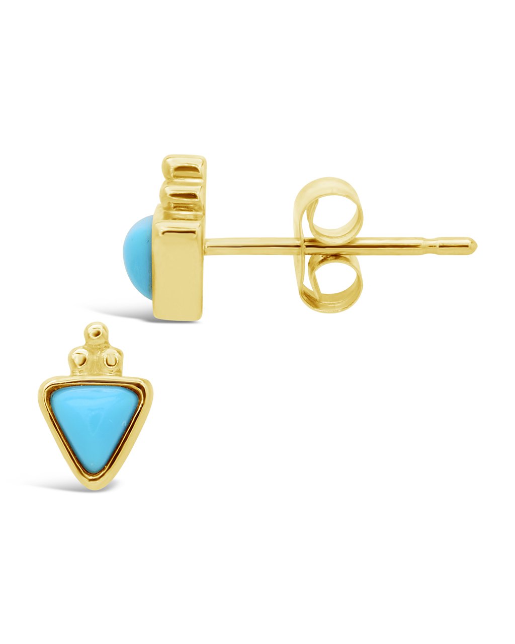 14K Yellow Gold Turquoise and Diamond Earrings