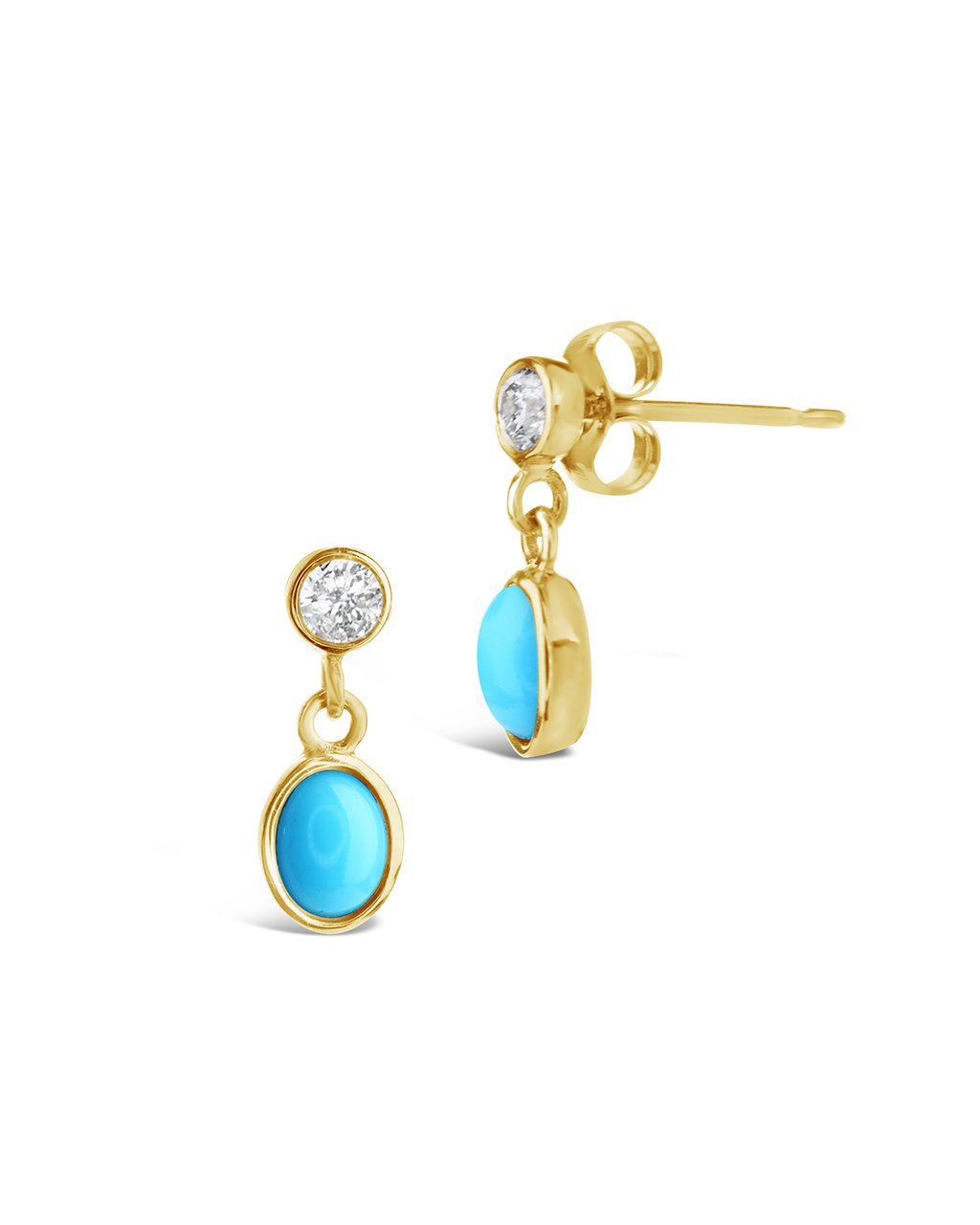 Turquoise drop deals earrings gold