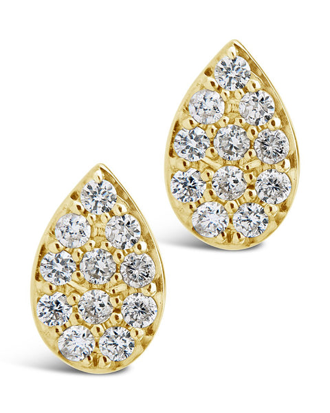 Gold teardrop hot sale stud earrings