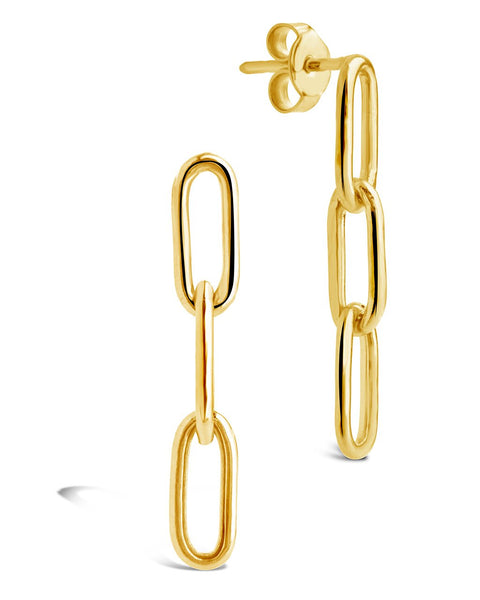 14K Solid Italian Yellow Gold Paperclip Chain Drop Earrings – Sterling  Forever