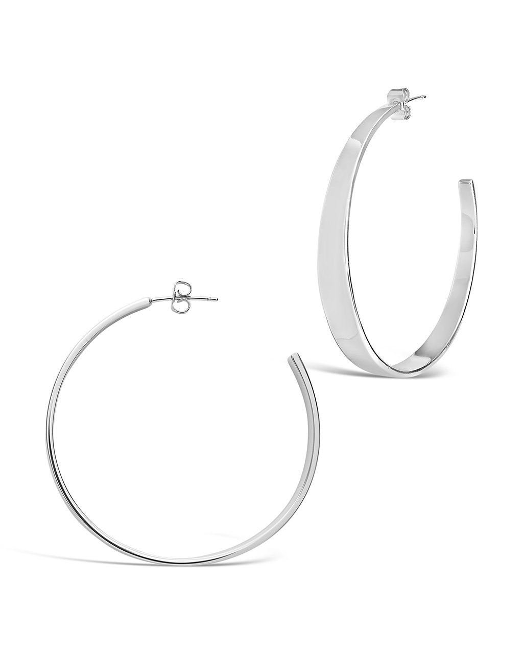 Already Shipped-open Silver Hoop Earrings 3.5 Cm Special Price 