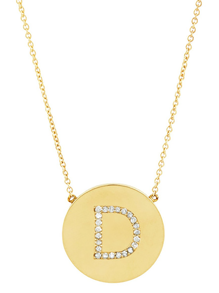 14K Gold Sterling Silver CZ Round Initial Necklace – Sterling Forever