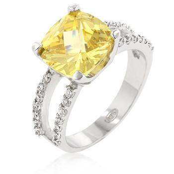 Sterling Silver Britney's Engagement Ring in Canary - Sterling Forever